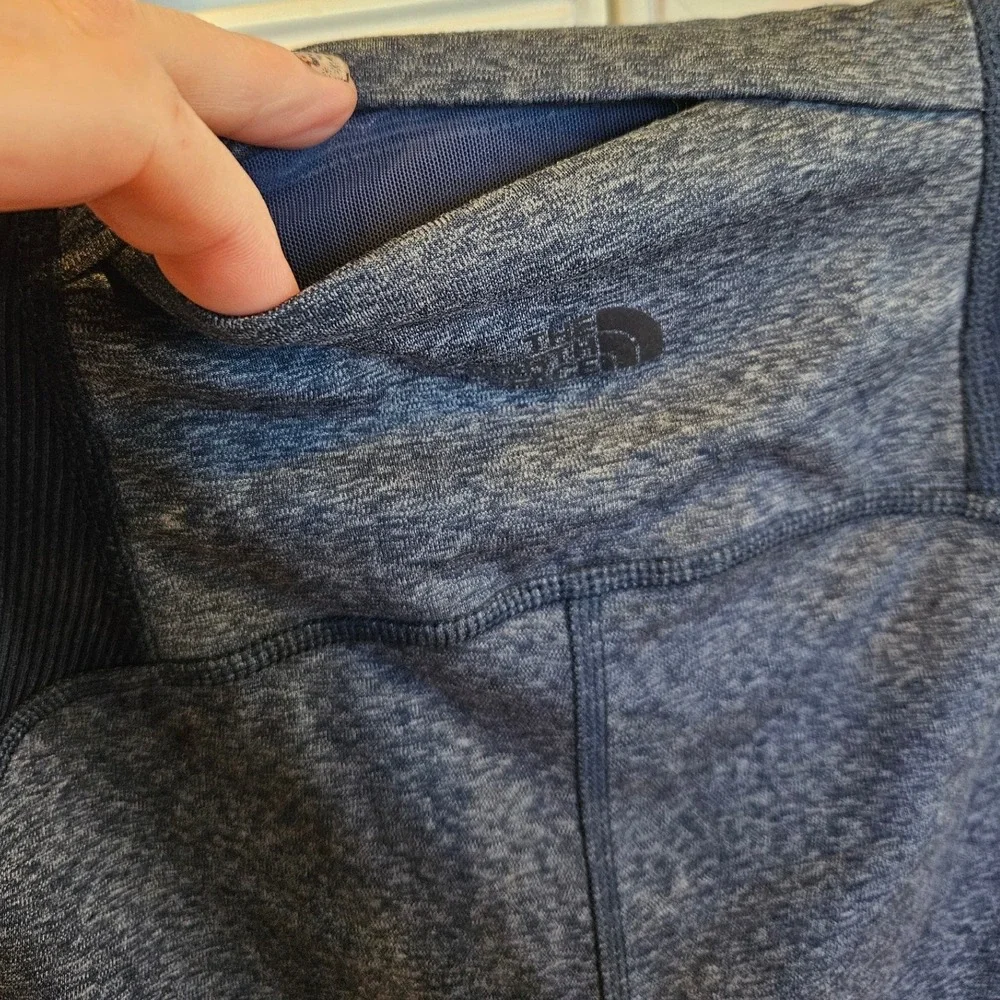 The North Face Womens Blue Heathered High Rise Athletic Leggings Size L